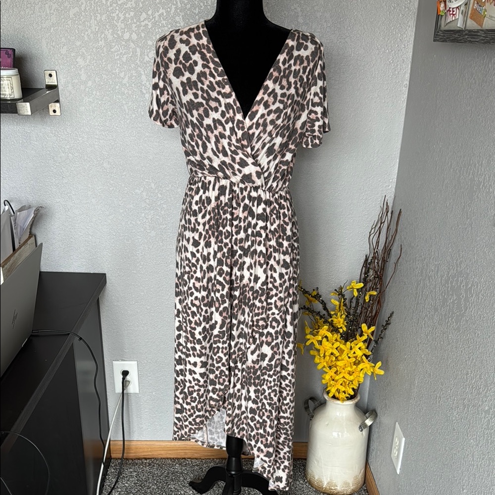 Leopard Print Wrap Dress